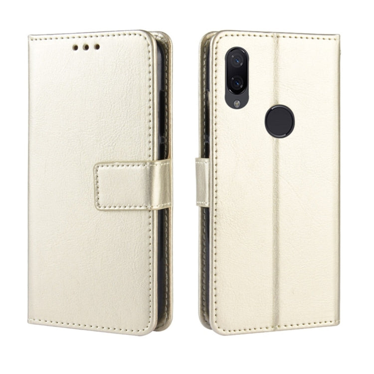 Cream Crazy Horse leather flip case with card holder for Redmi Note 7