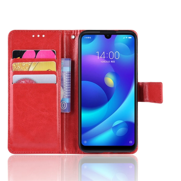 Red leather flip phone case with card slots and inner holder for Redmi Note 7