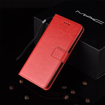 Red Crazy Horse leather flip case with card holder for Redmi Note 7