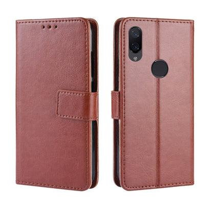 Brown Crazy Horse leather flip case with card holder for Redmi Note 7