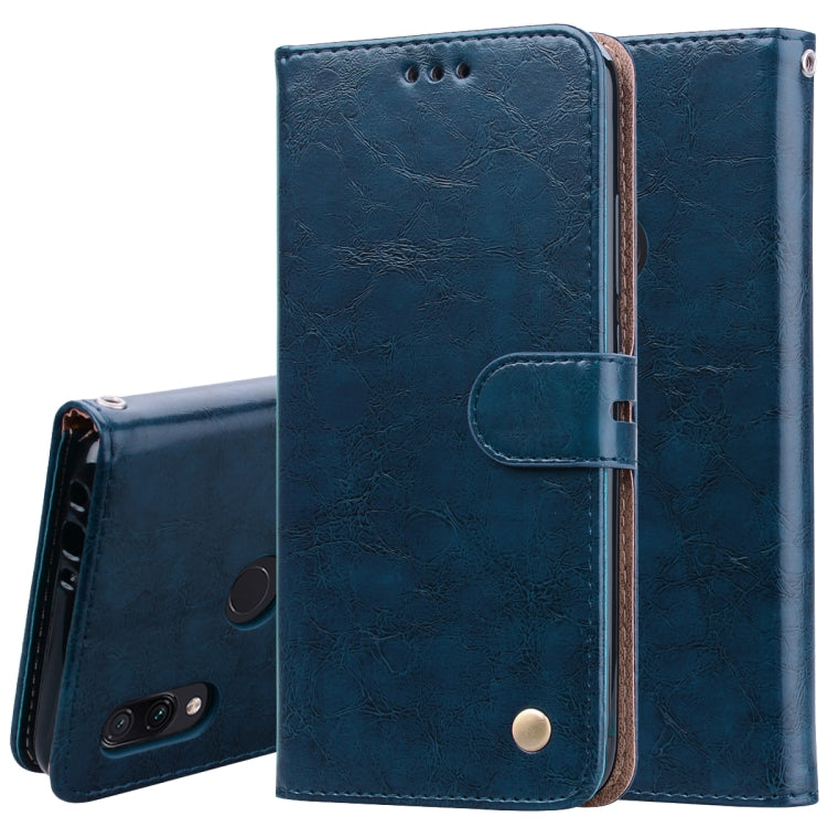 Flip leather wallet phone case for Xiaomi Redmi 7, blue, with card slots and holder