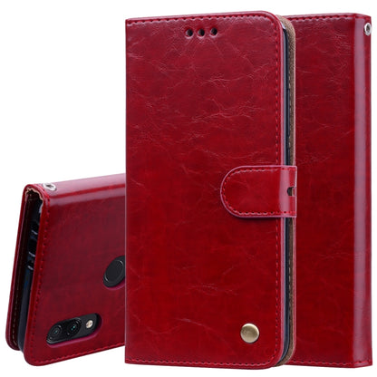 Flip leather wallet phone case for Xiaomi Redmi 7, red, with card slots and holder