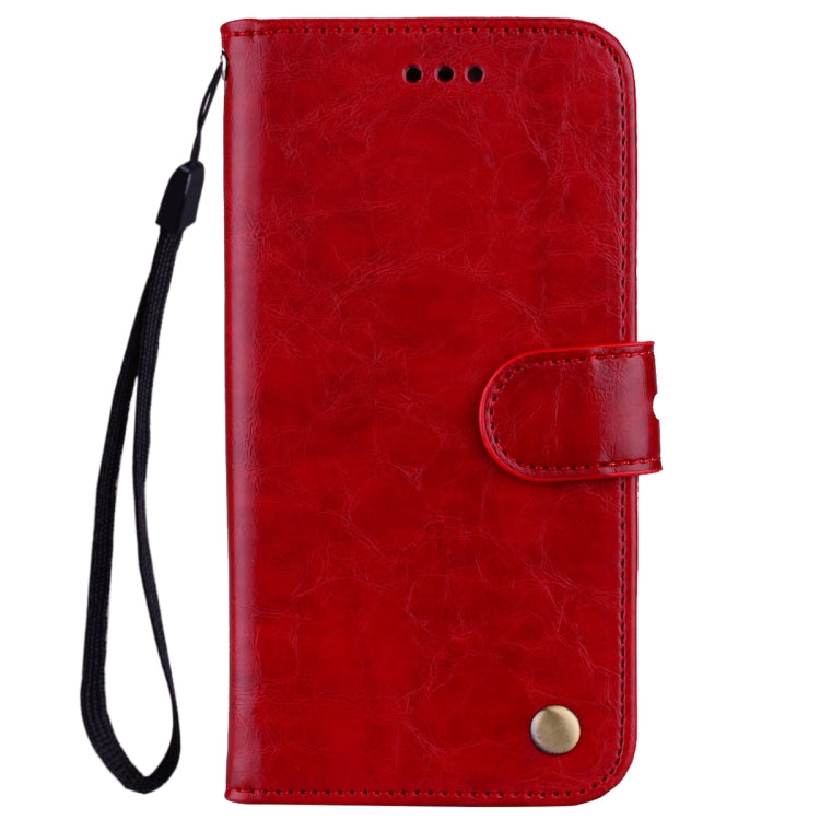 Flip leather wallet phone case for Xiaomi Redmi 7, red, with wrist strap
