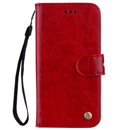 Flip leather wallet phone case for Xiaomi Redmi 7, red, with wrist strap