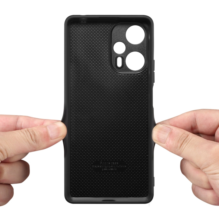 Black textured phone case with dual camera cutouts and side button openings