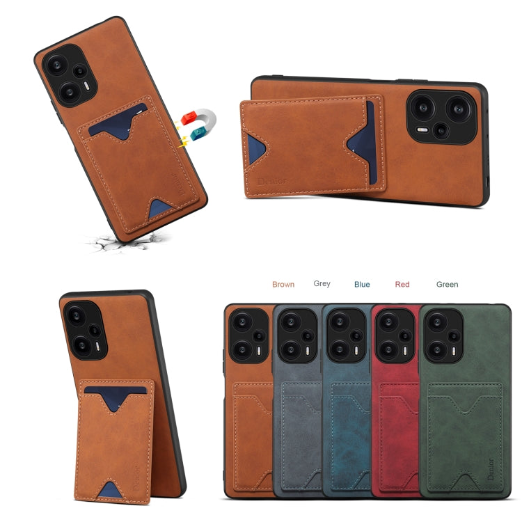Brown PU phone case with back card slot and cutout for camera