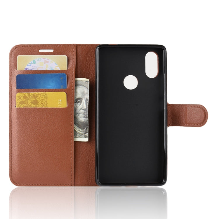 Brown flip leather phone case showing card slots and cash pocket, back access cutouts