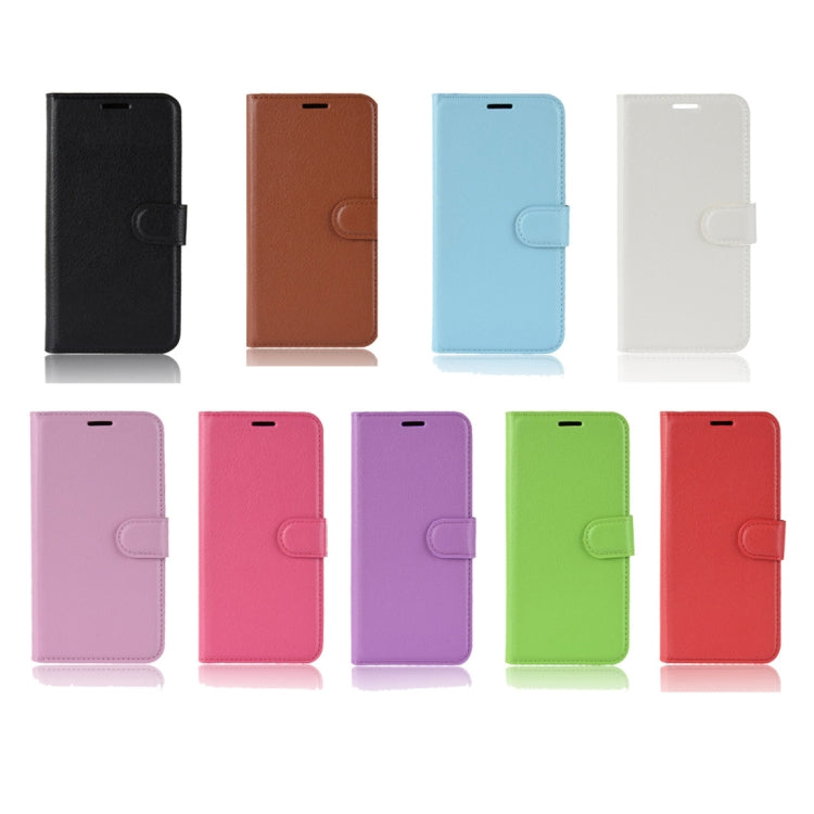 Multi-color flip leather phone cases with wallet and card slots: black, brown, blue, white