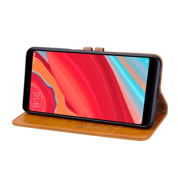 Brown oil-wax textured flip leather case with stand for phone screen
