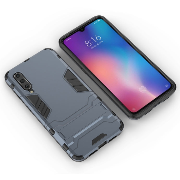 Shockproof rugged phone case for Xiaomi Mi 9, navy blue with screen-facing protection