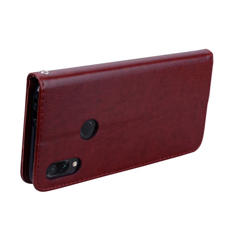 Burgundy flip PU leather wallet case with camera cutout and magnetic closure