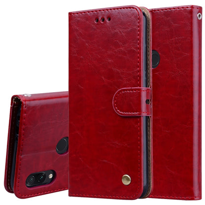 Red flip leather phone wallet case with magnetic strap and camera cutout