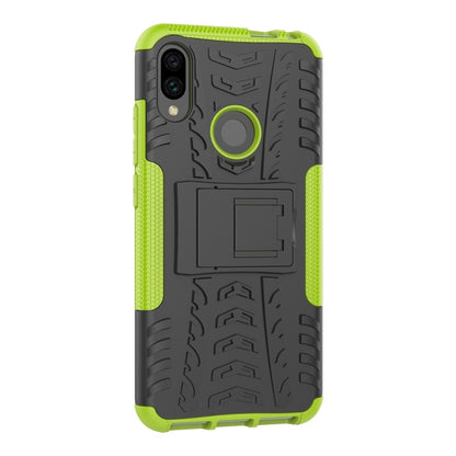 Green tire-texture shockproof phone case with circular ring stand and camera cutouts