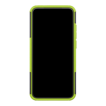 Green edge tire-texture shockproof phone case with cutouts for cameras and ports