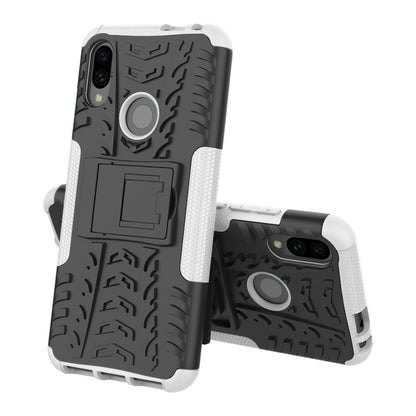 Shockproof tire-texture phone case with ring holder in white and black