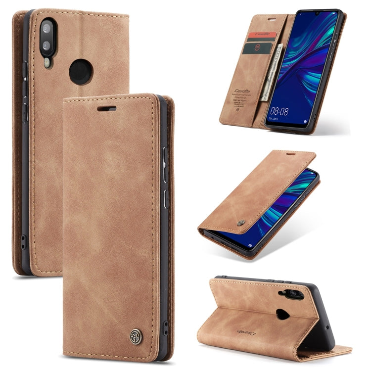 Beige leather flip wallet case with card slots and stand for smartphone