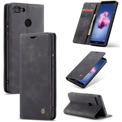 Black leather horizontal flip phone wallet case with card slots and stand