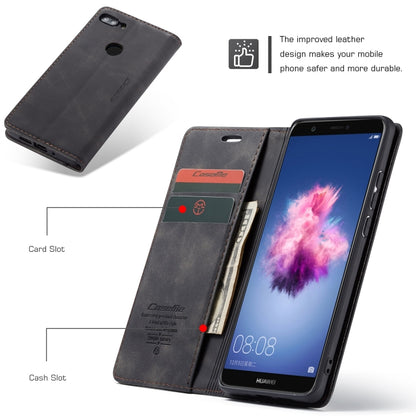 Dark leather flip phone wallet case with card and cash slots, stand-ready