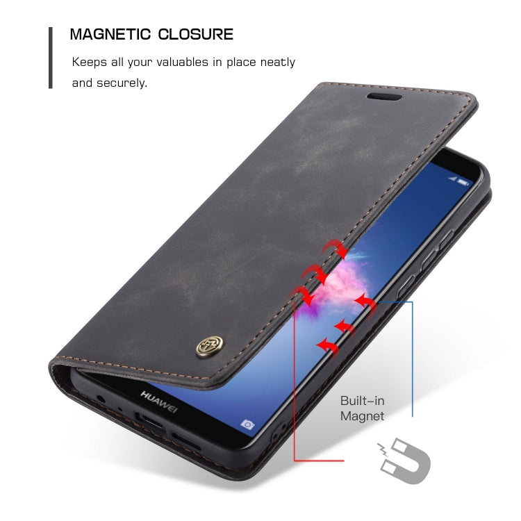 Dark leather flip phone wallet case with magnetic closure and built-in stand