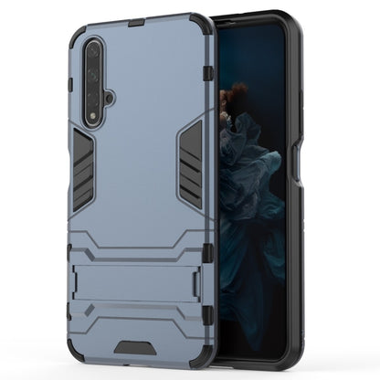 Light blue rugged shockproof phone case with holder, tough TPU/PC bumper shell