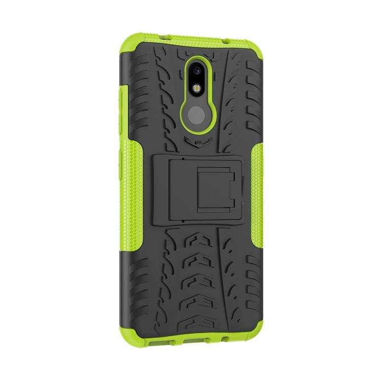 Nokia 3.2 tire texture shockproof case, neon green and dark gray, with holder