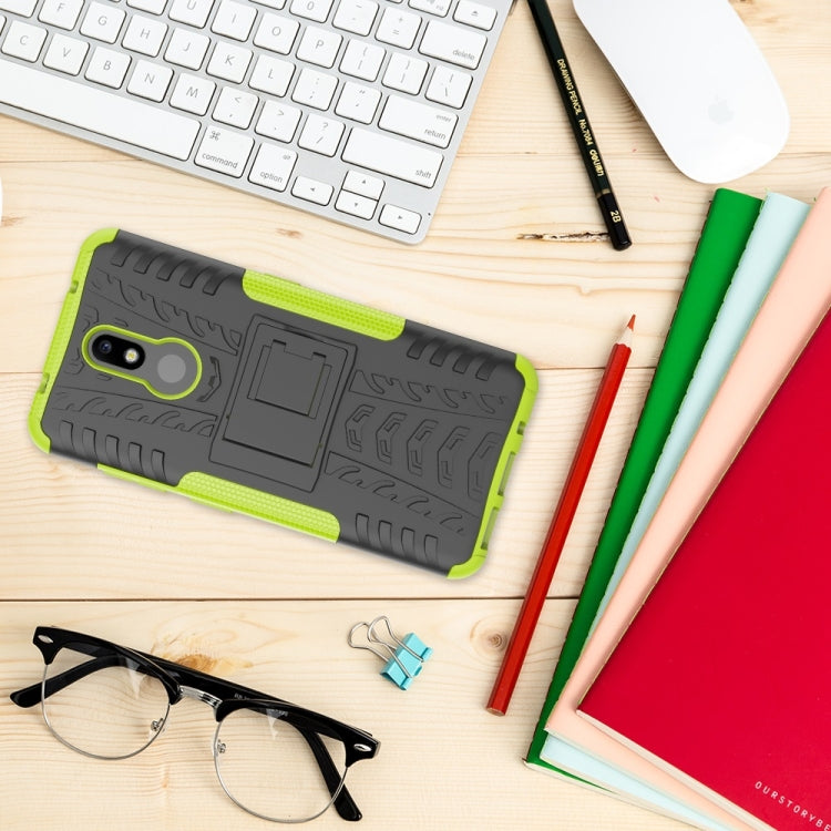 Nokia 3.2 tire texture shockproof case in neon green and dark gray