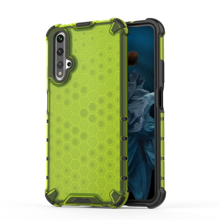 Shockproof honeycomb phone case with TPU bumper for Honor 20 PRO, green