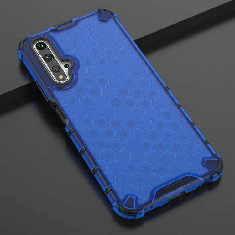 Blue honeycomb textured shockproof phone case with TPU bumper edges