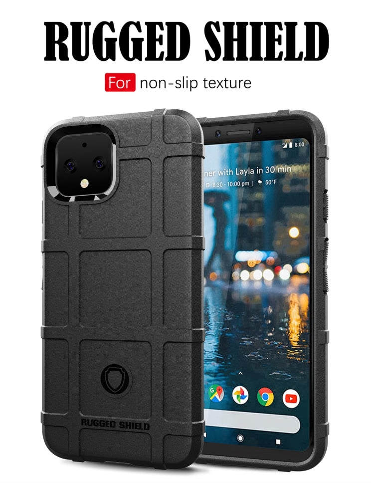 Black shockproof silicone case covering back and sides for Google Pixel 4