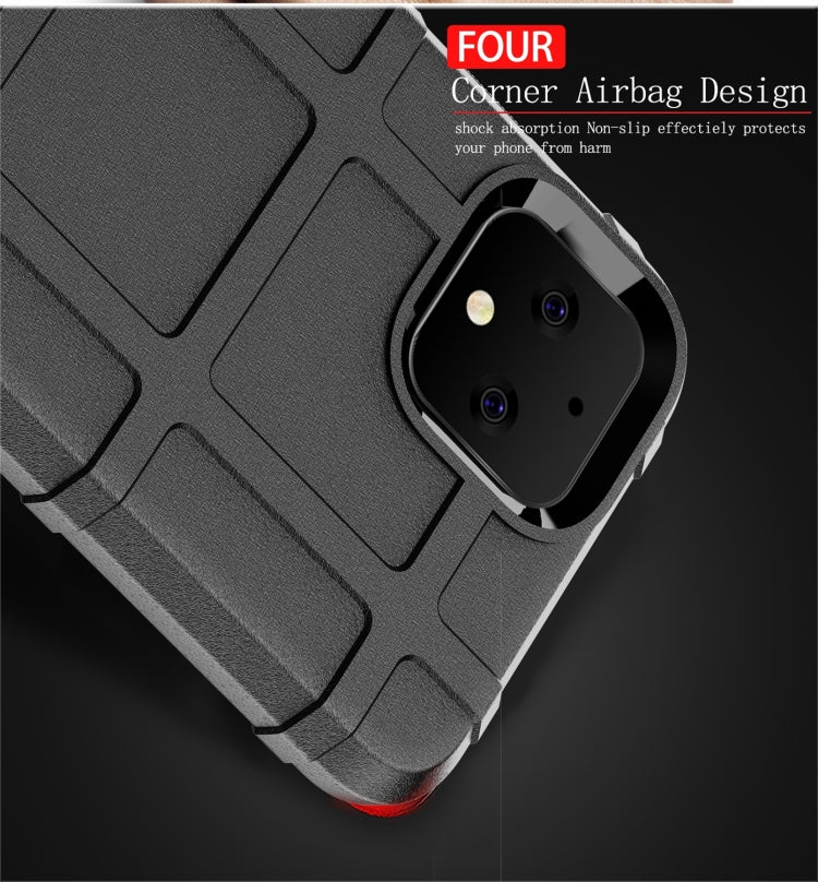 Black shockproof silicone case for Google Pixel 4 with corner protection design