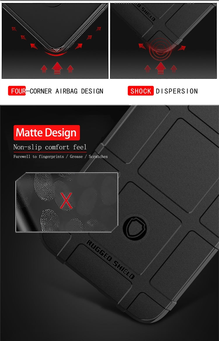 Black rugged silicone case for Google Pixel 4 with matte, non-slip texture on back