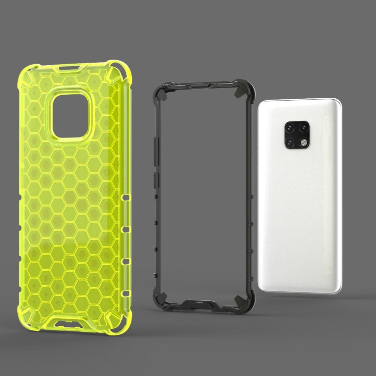 Set of three honeycomb cases in neon green, black, and white for Huawei Mate 20 Pro