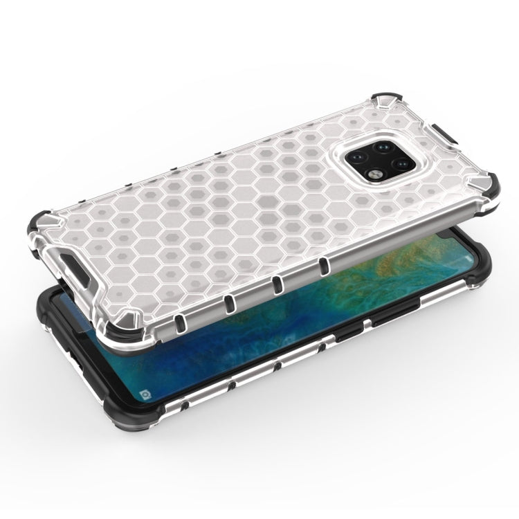 Light gray honeycomb shockproof phone case over the front screen for Huawei Mate 20 Pro