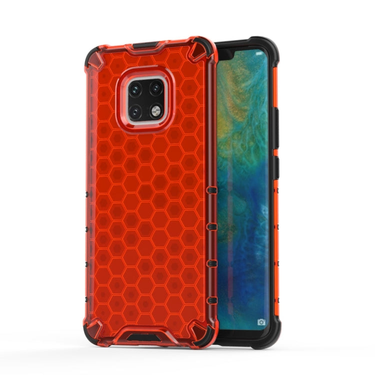 Red honeycomb shockproof TPU phone case with raised corners for Huawei Mate 20 Pro
