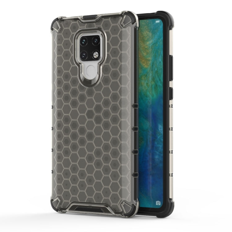 Shockproof honeycomb phone case with clear PC back and black TPU bumper for Mate 20 X