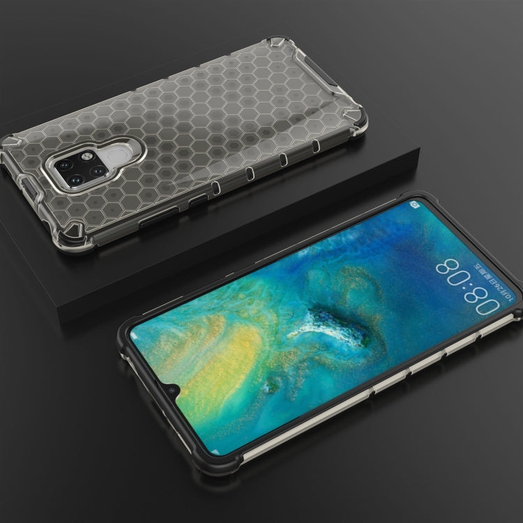 Shockproof honeycomb phone case with clear hex pattern and grippy raised edges for Mate 20 X