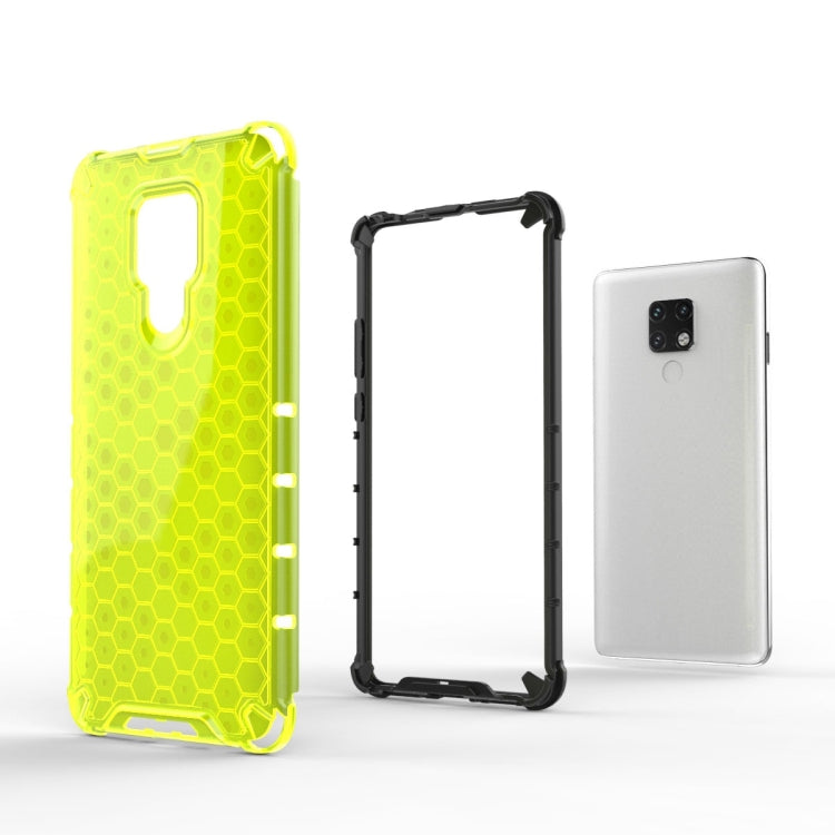 Shockproof honeycomb phone case with neon yellow back and shockproof TPU frame for Mate 20 X