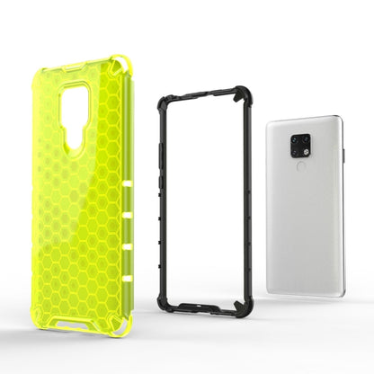 Shockproof honeycomb phone case with neon yellow back and shockproof TPU frame for Mate 20 X