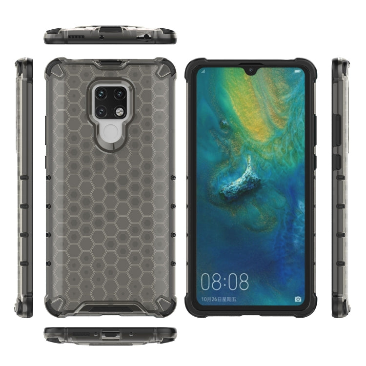 Shockproof honeycomb phone case with dark gray hex back and TPU shock protection for Mate 20 X
