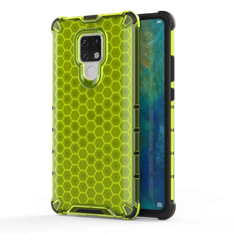 Shockproof honeycomb phone case with lime green hex back and shockproof TPU bumper for Mate 20 X