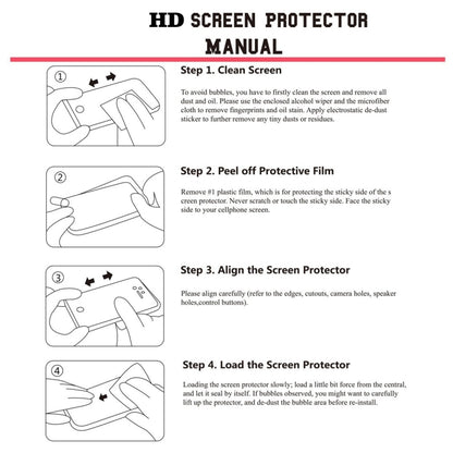 HD screen protector installation guide with step-by-step instructions