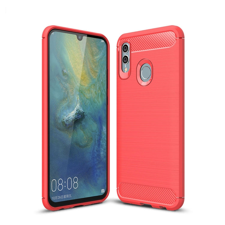 Red carbon fiber TPU shockproof case for Huawei Honor 10 Lite / P Smart 2019