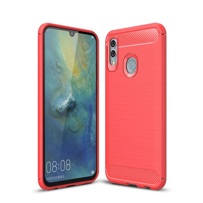 Red carbon fiber TPU shockproof case for Huawei Honor 10 Lite / P Smart 2019