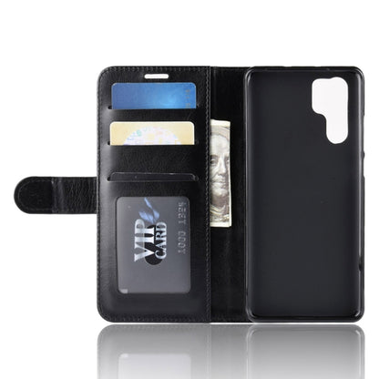 Black leather wallet flip phone case with card slots and access cutouts