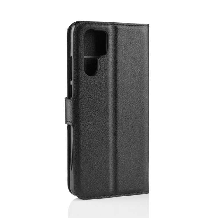 Black litchi-texture flip leather case for Huawei P30 Pro, rear cutout and buttons