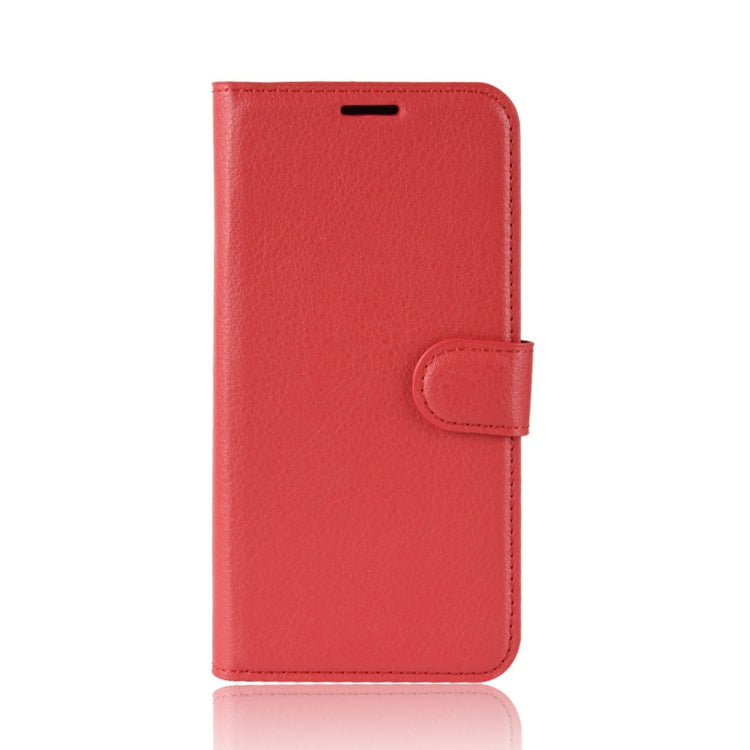 Red litchi-texture flip leather case for Huawei P30 Pro with magnetic strap