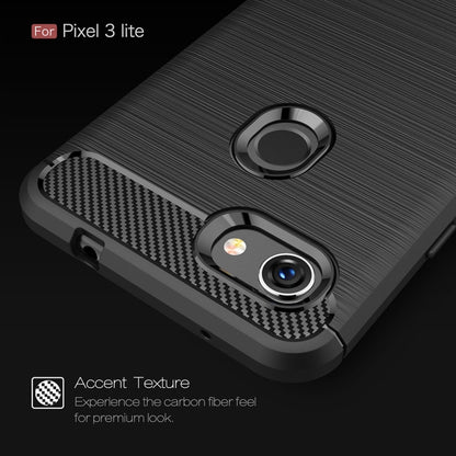 Brushed carbon fiber TPU case for Pixel 3 Lite, black with dual camera cutouts