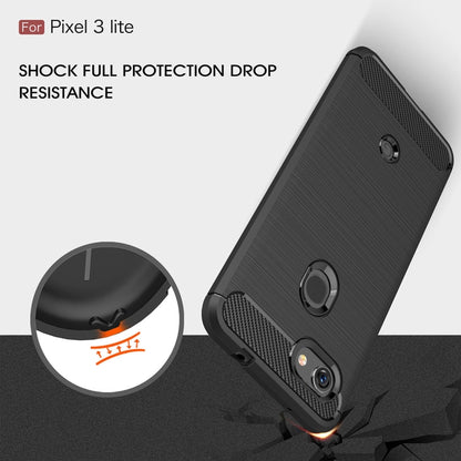 Shockproof brushed TPU case for Pixel 3 Lite, black with textured back and camera
