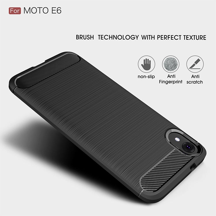 Brushed texture TPU phone case, black with raised camera and side grip