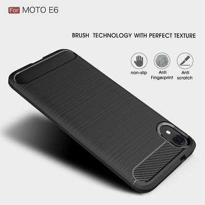 Brushed texture TPU phone case, black with raised camera and side grip